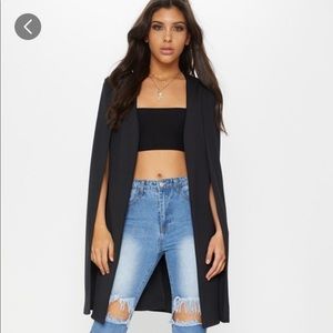 Black Longline Cape Blazer size 8(US)